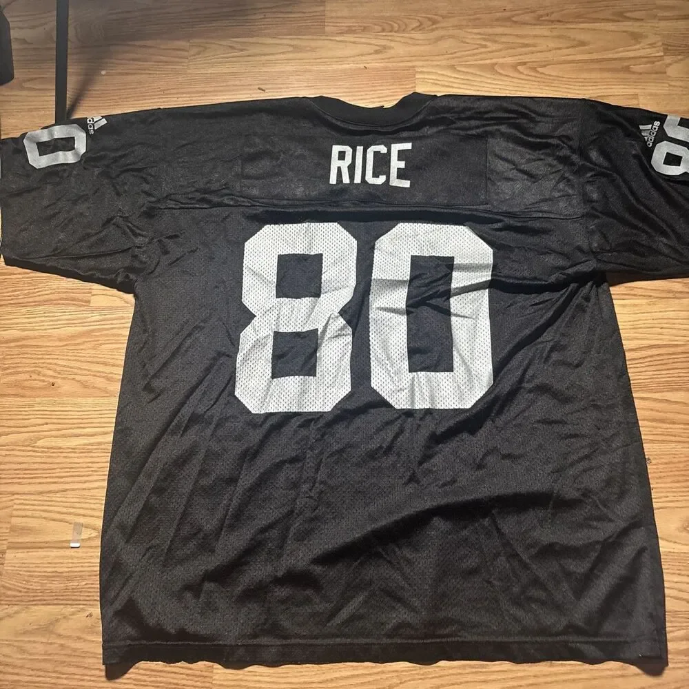Vintage Oakland Raiders Jerry Rice #80 Adidas Jersey XXL Black NFL